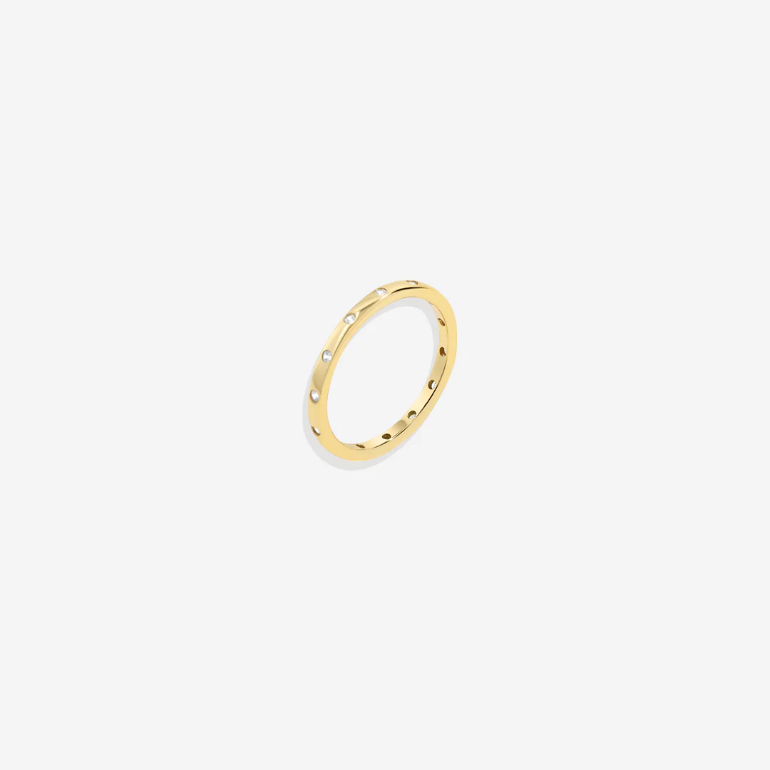 Bezel-Set Tiny Stacking Ring - Image 9