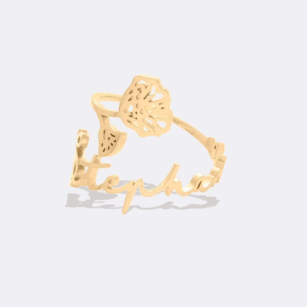 Birth Flower Name Ring - Image 25