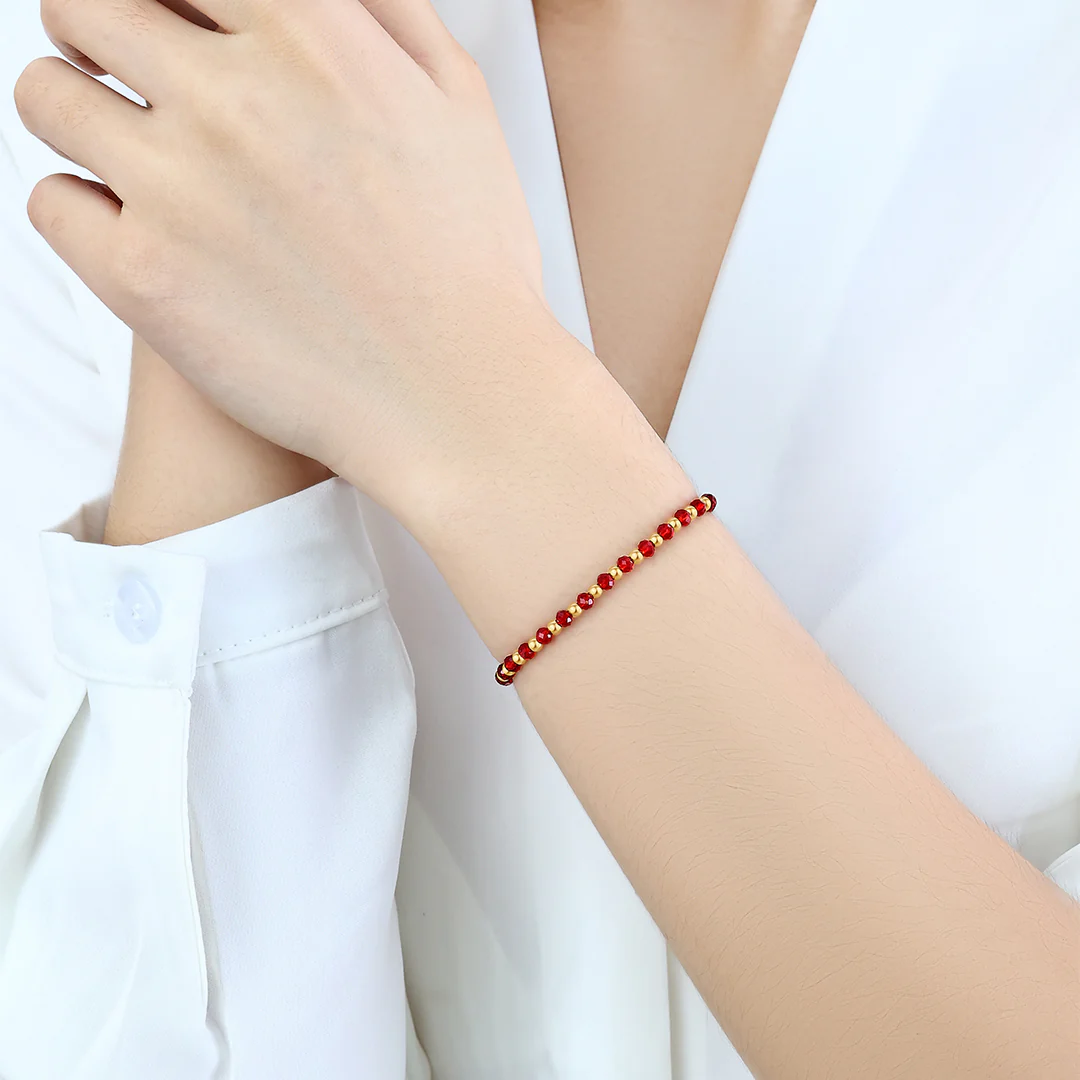 Birthstone and Gold Bead Bracelet - Image 3