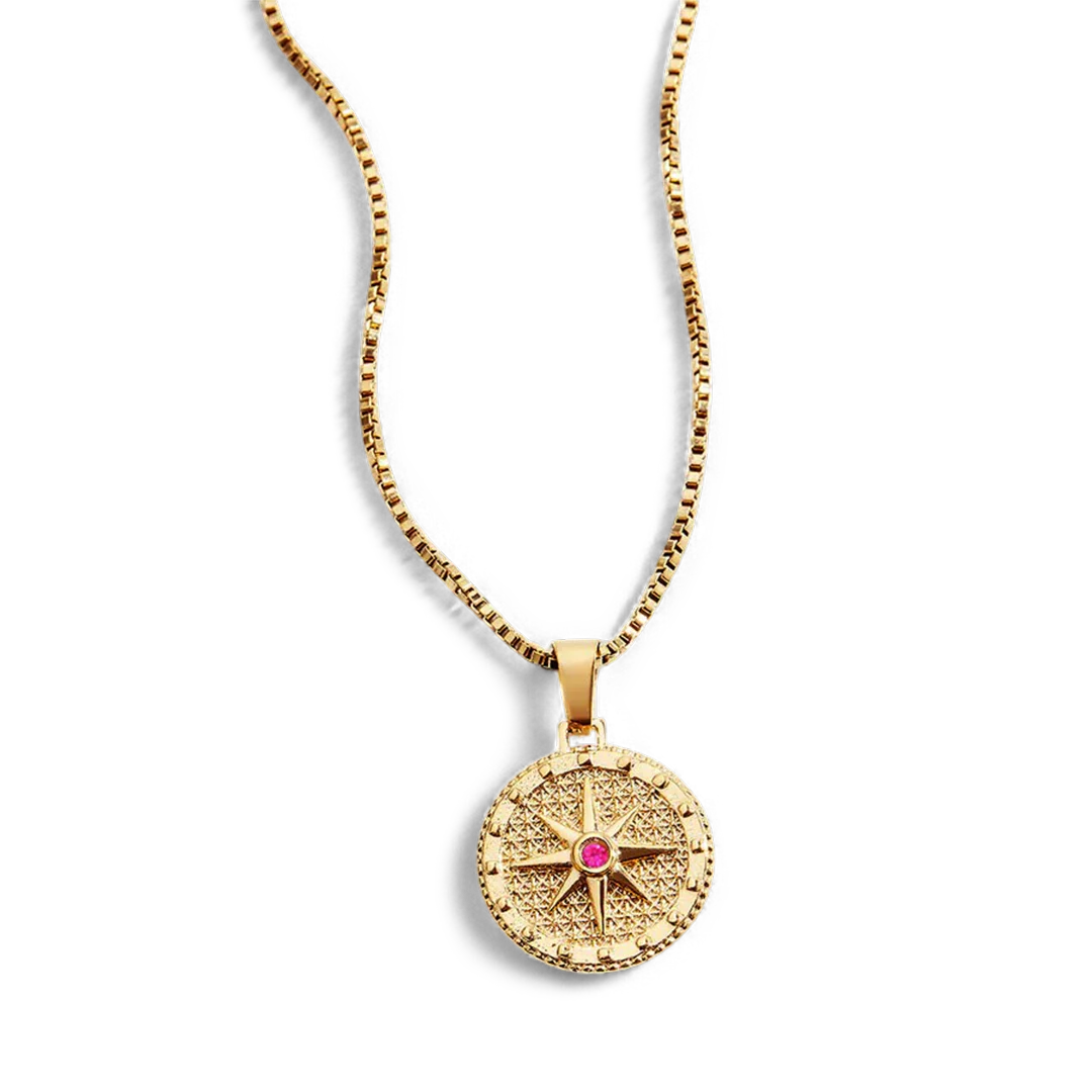 Birthstone Compass Pendant Necklace - Image 26