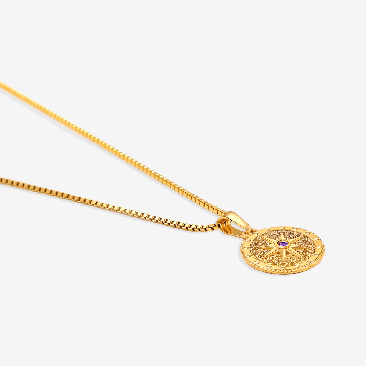 Birthstone Compass Pendant Necklace - Image 8