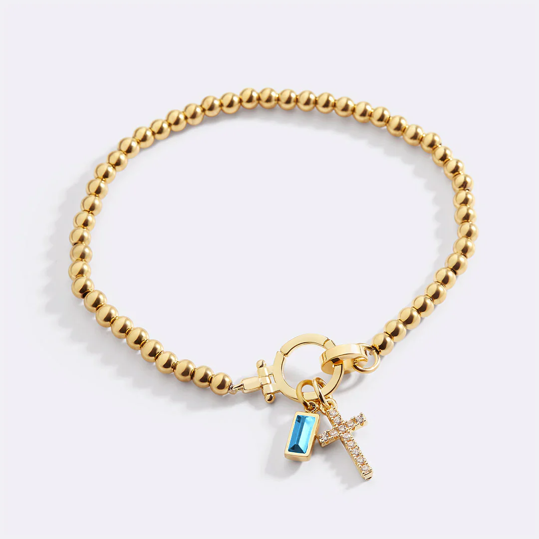 Cross Charm Birthstone Bracelet - Image 14