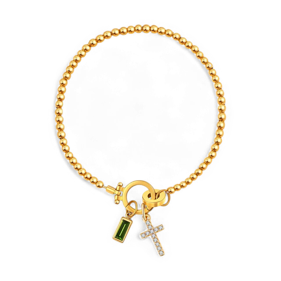 Cross Charm Birthstone Bracelet - Image 17