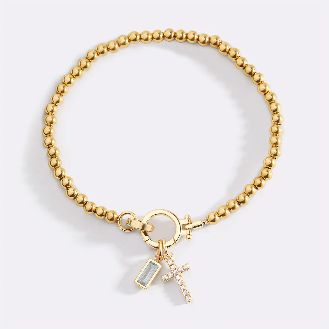 Cross Charm Birthstone Bracelet - Image 46