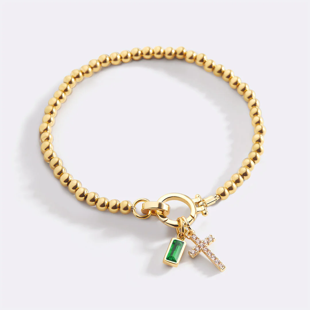 Cross Charm Birthstone Bracelet - Image 47