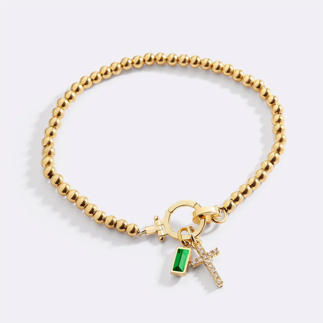 Cross Charm Birthstone Bracelet - Image 7