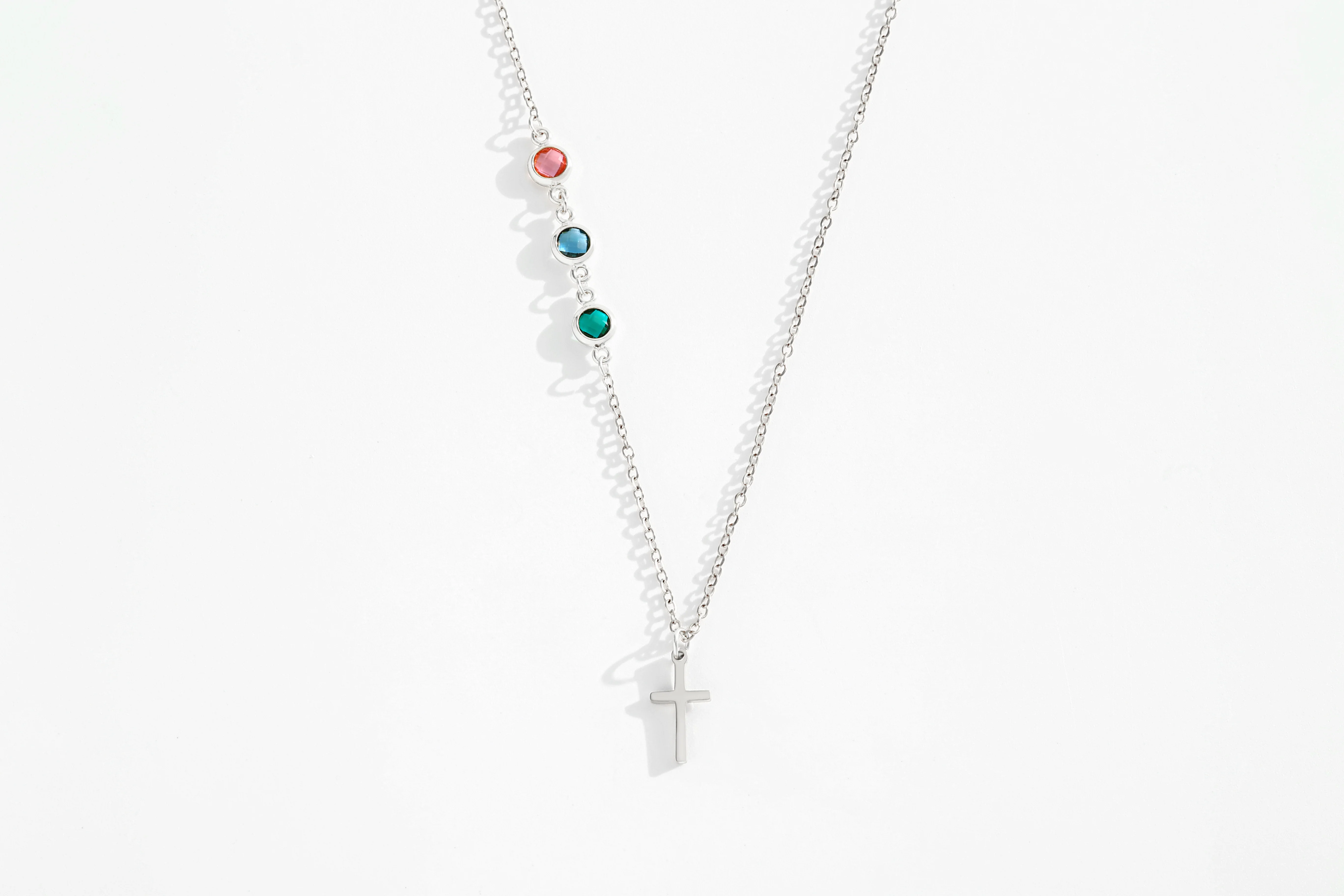 Birthstone Cross Necklace - Image 7