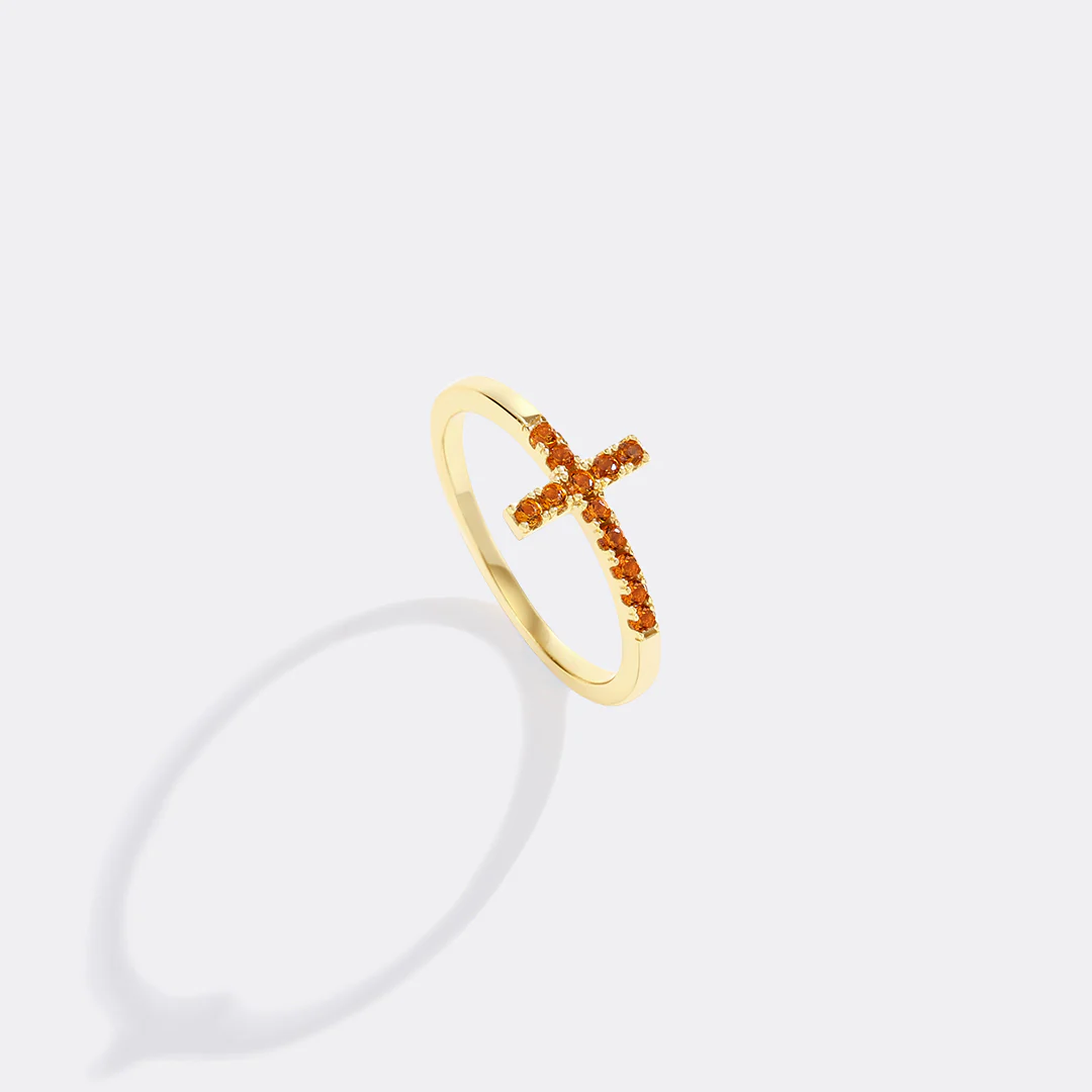 Birthstone Cross Ring - Image 15