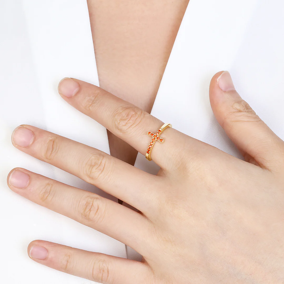 Birthstone Cross Ring - Image 3