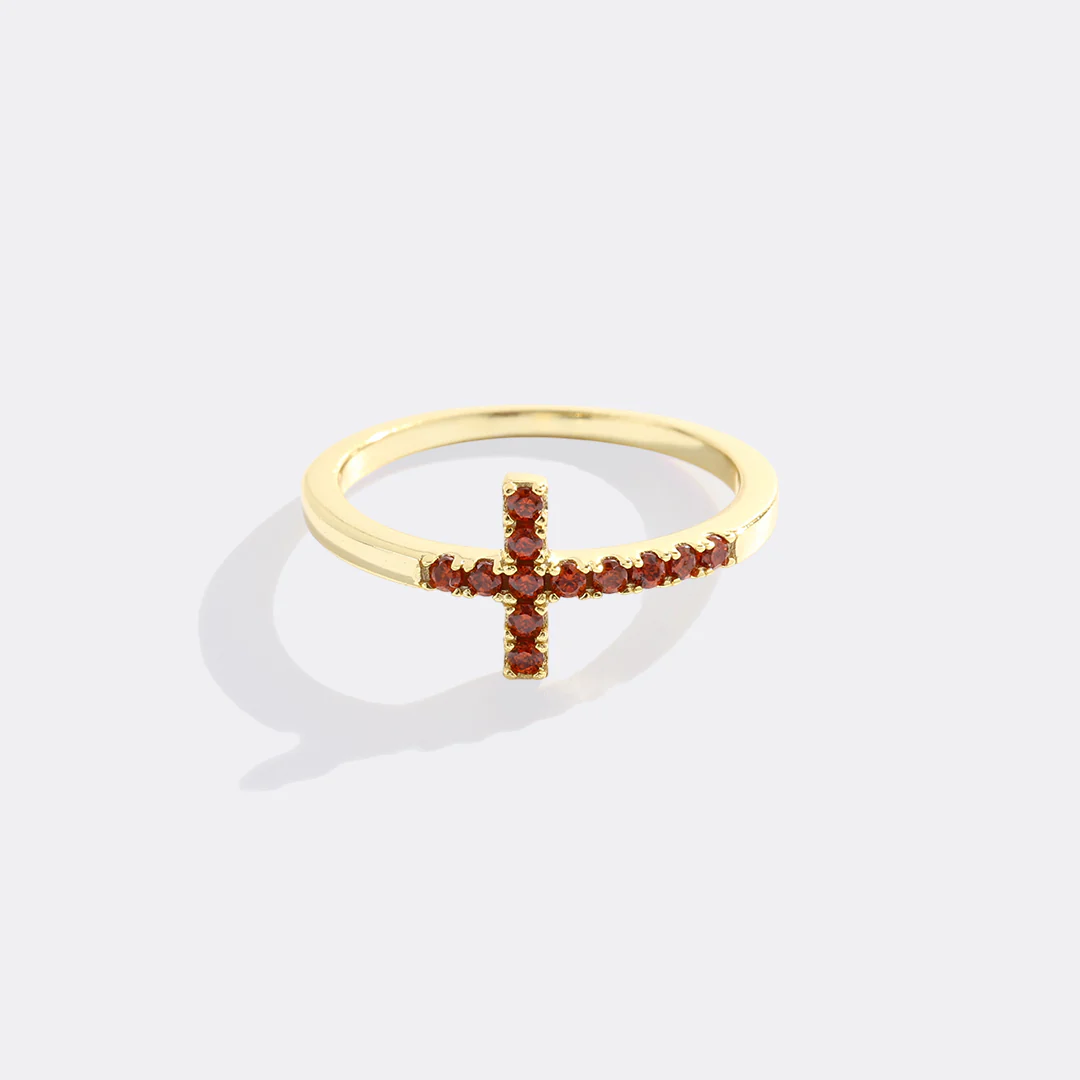 Birthstone Cross Ring - Image 5