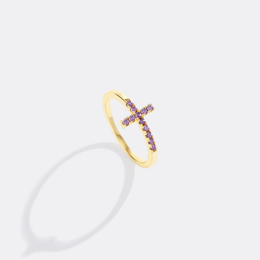 Birthstone Cross Ring - Image 6