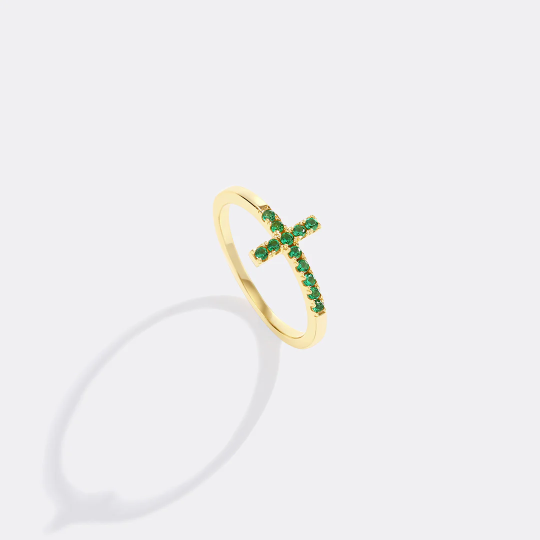 Birthstone Cross Ring - Image 9