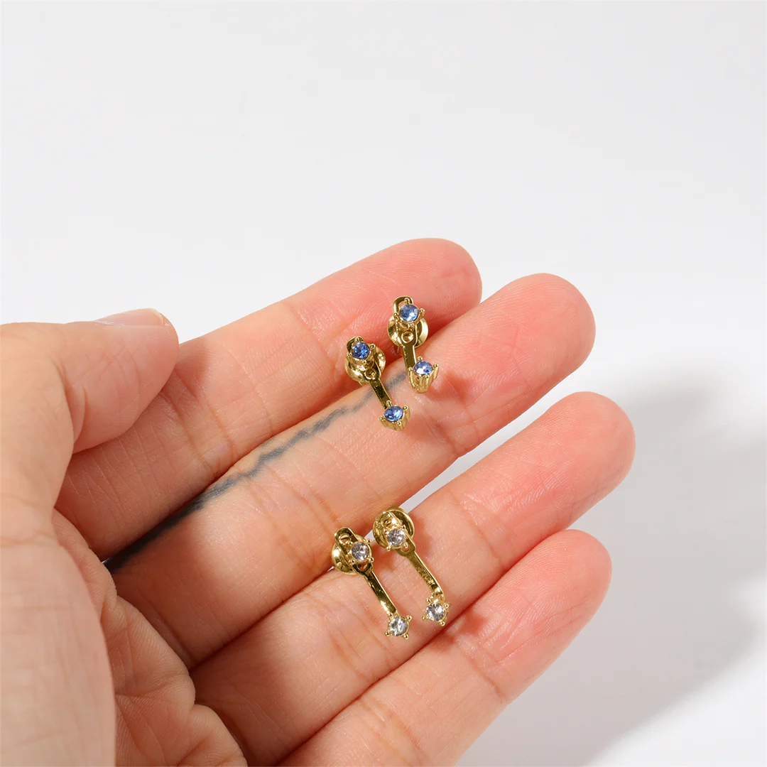 Birthstone Drop Ear Jacket Earrings - Image 18