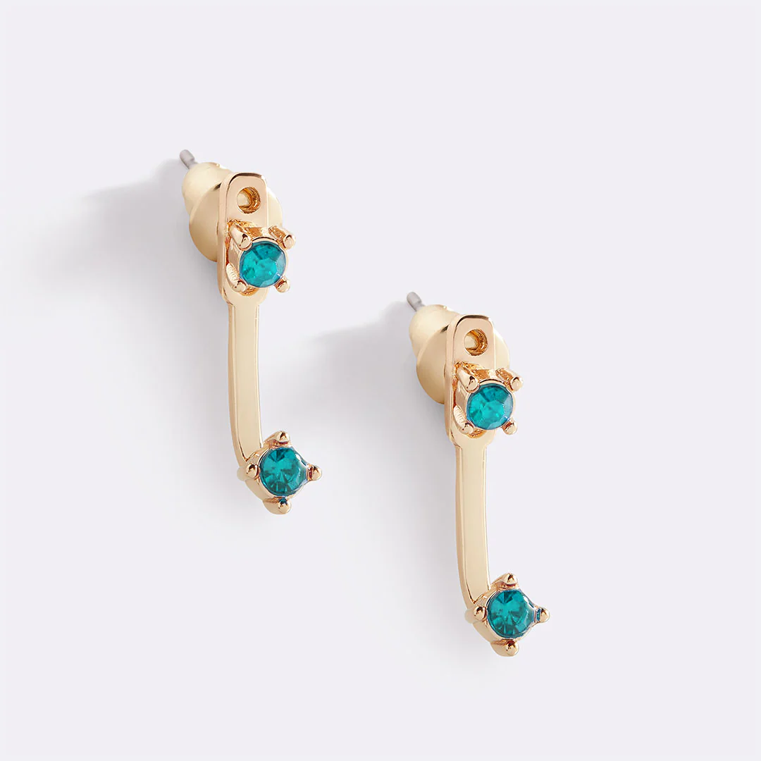 Birthstone Drop Ear Jacket Earrings - Image 22