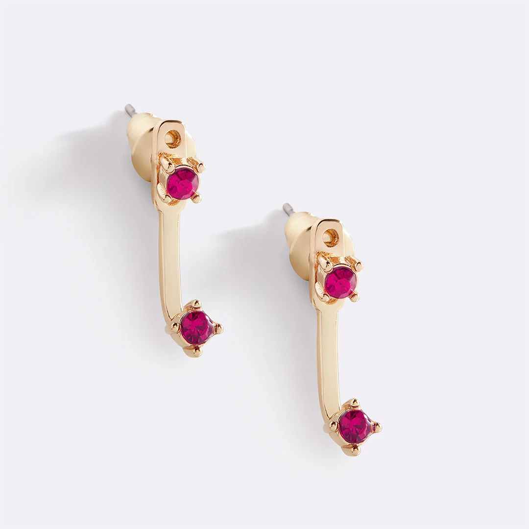 Birthstone Drop Ear Jacket Earrings - Image 26