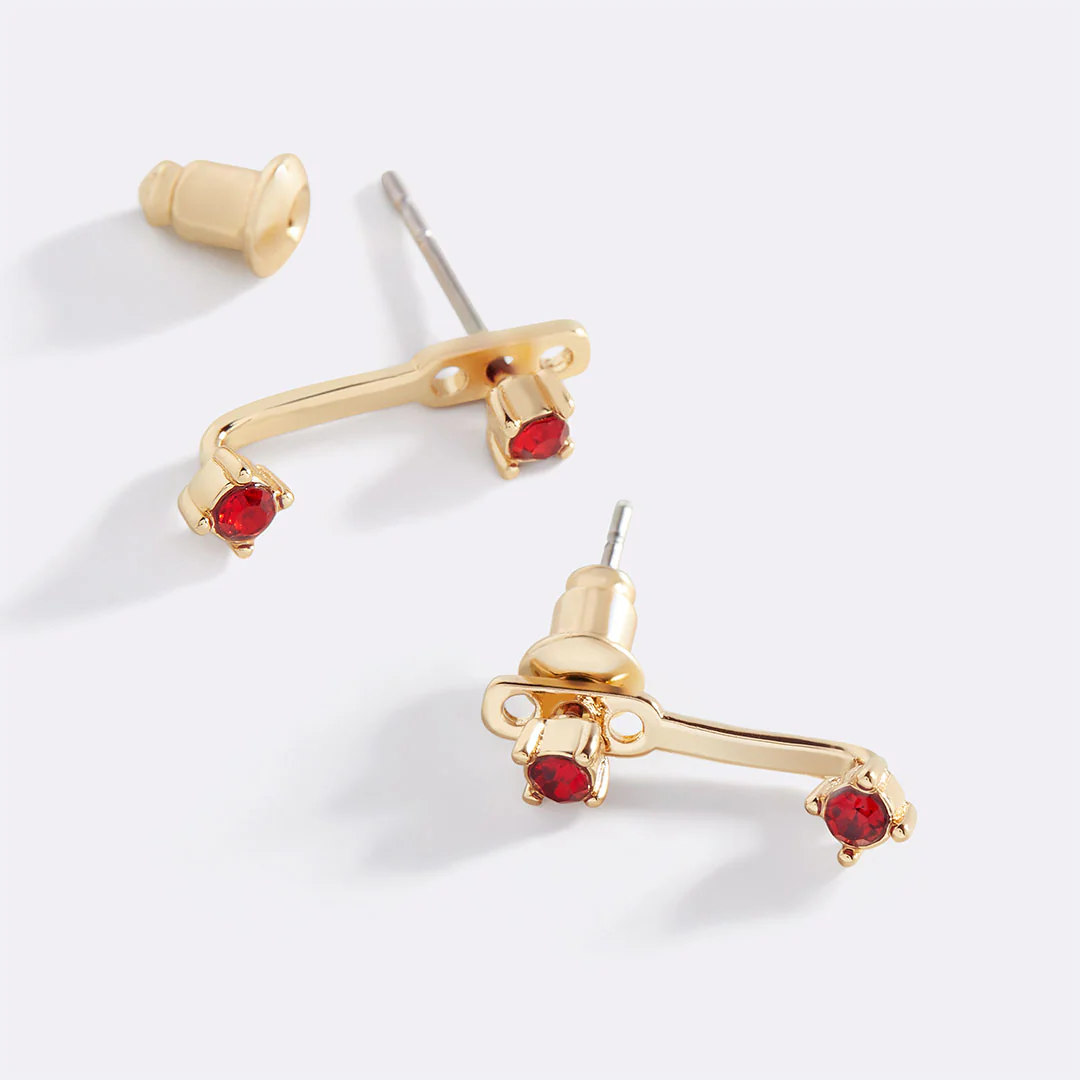 Birthstone Drop Ear Jacket Earrings - Image 32
