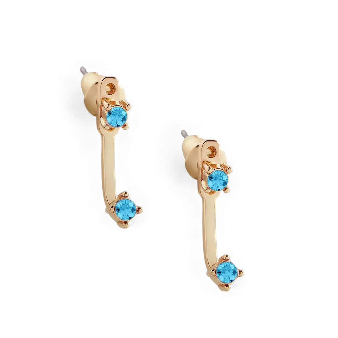 Birthstone Drop Ear Jacket Earrings - Image 35