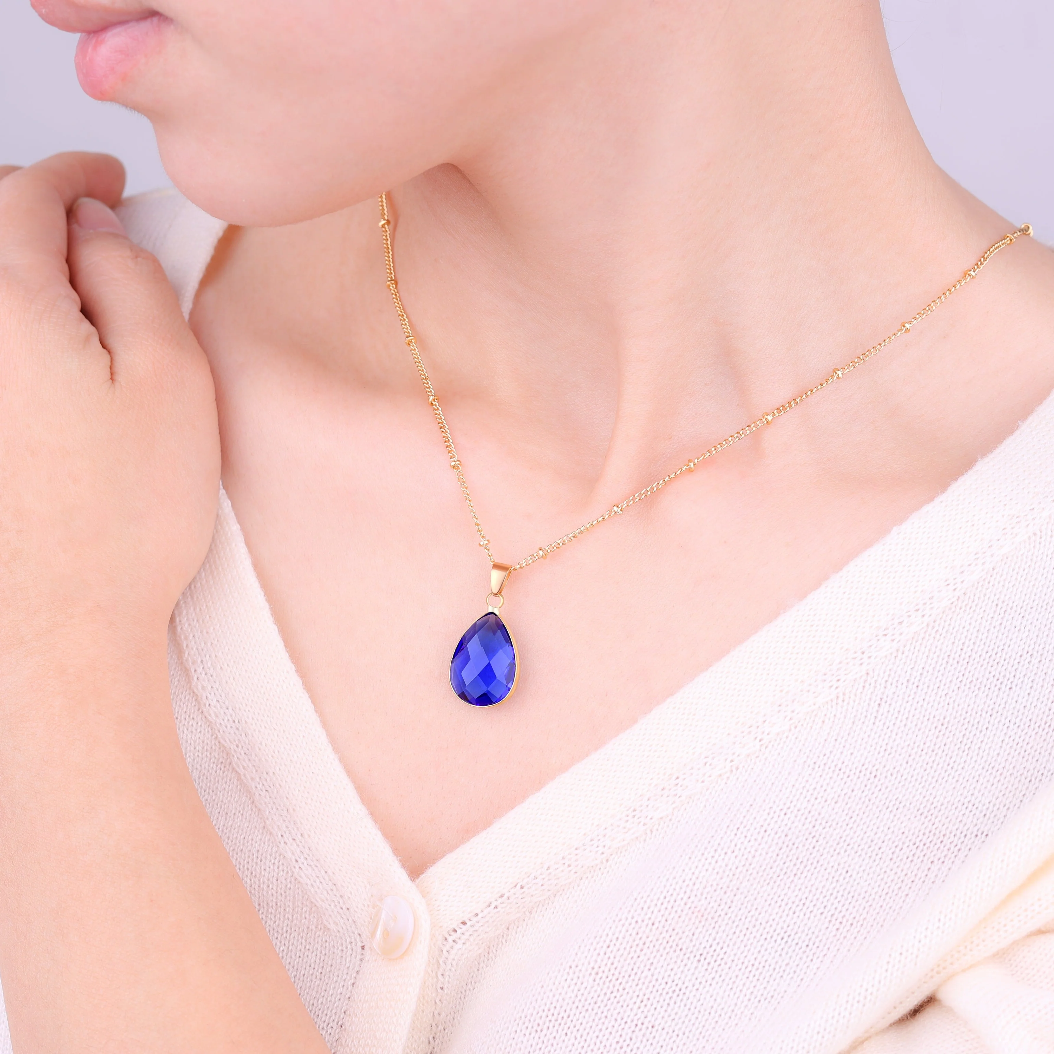 Birthstone Drop Pendant Necklace - Image 15