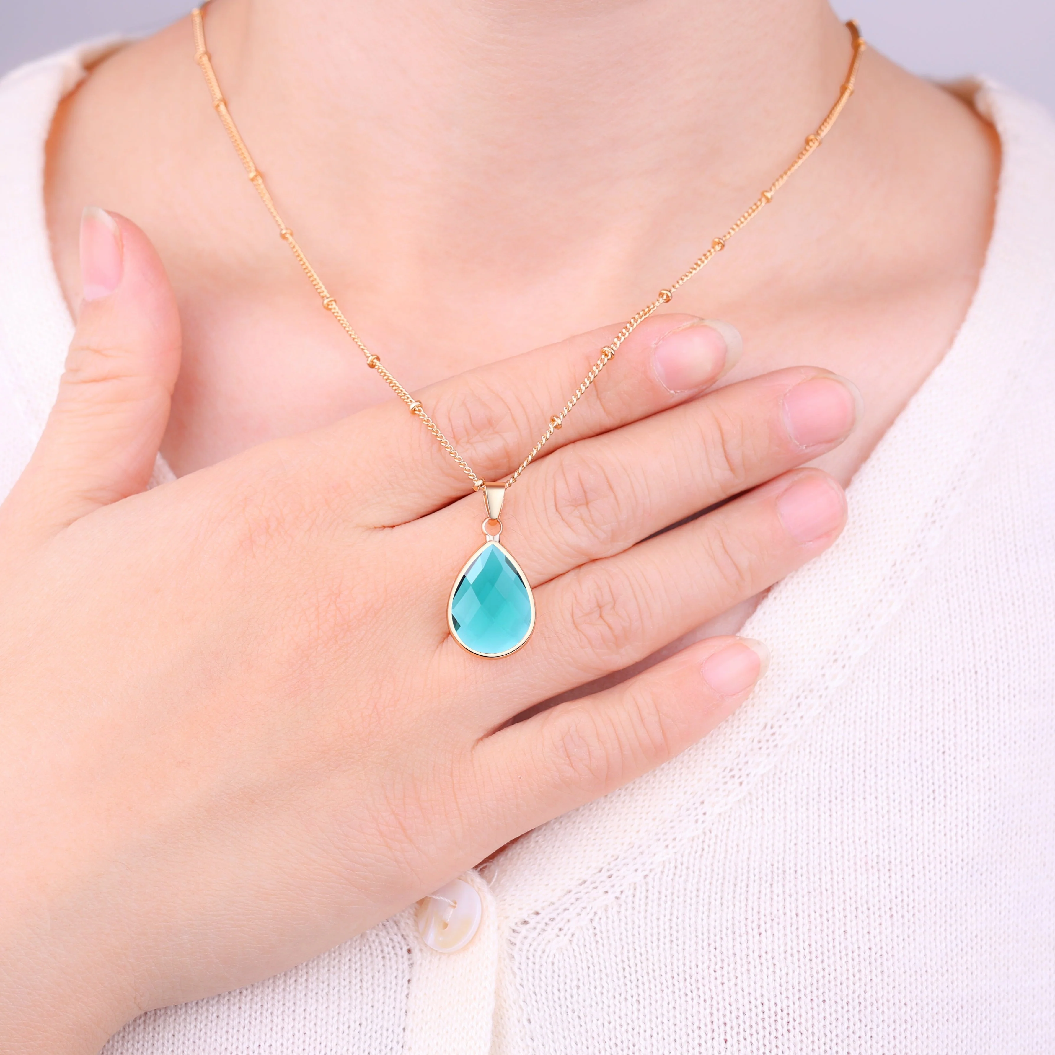 Birthstone Drop Pendant Necklace - Image 18