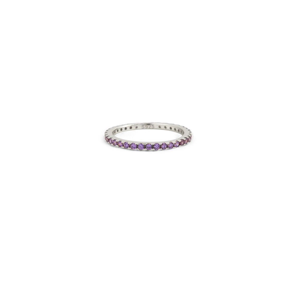 Febuary Birthstone Eternity Stacking Ring - Image 15