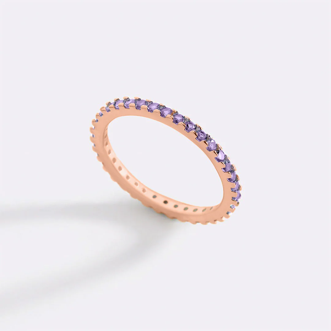 Febuary Birthstone Eternity Stacking Ring - Image 23