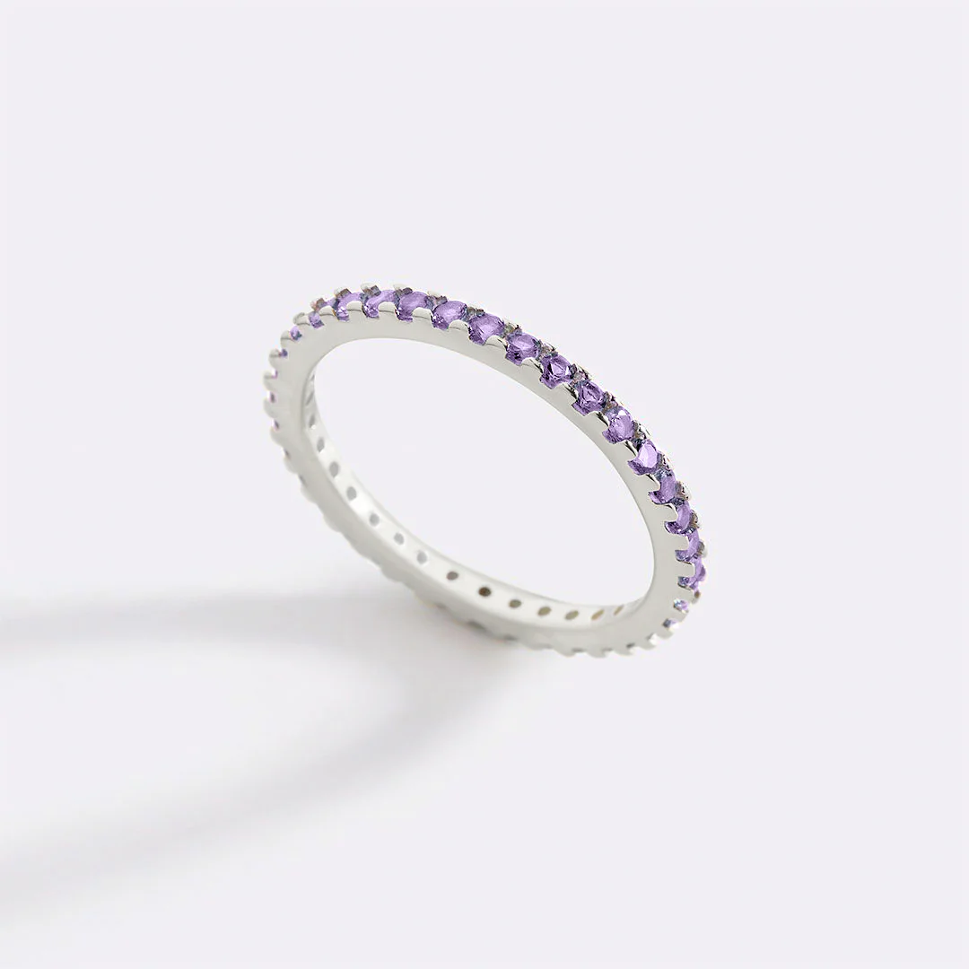 Febuary Birthstone Eternity Stacking Ring - Image 24