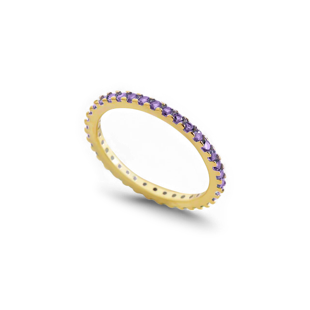 Febuary Birthstone Eternity Stacking Ring - Image 4
