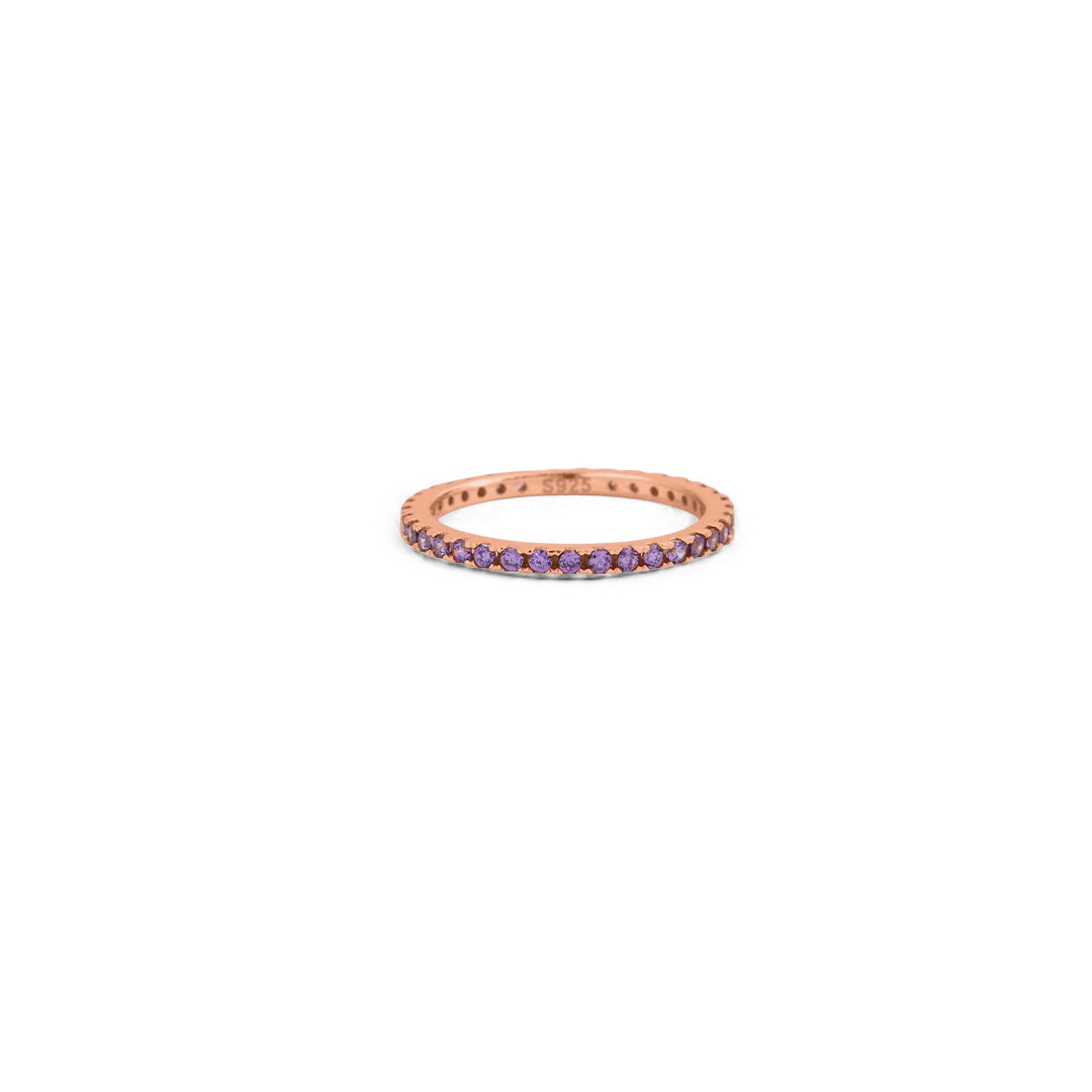 Febuary Birthstone Eternity Stacking Ring - Image 9