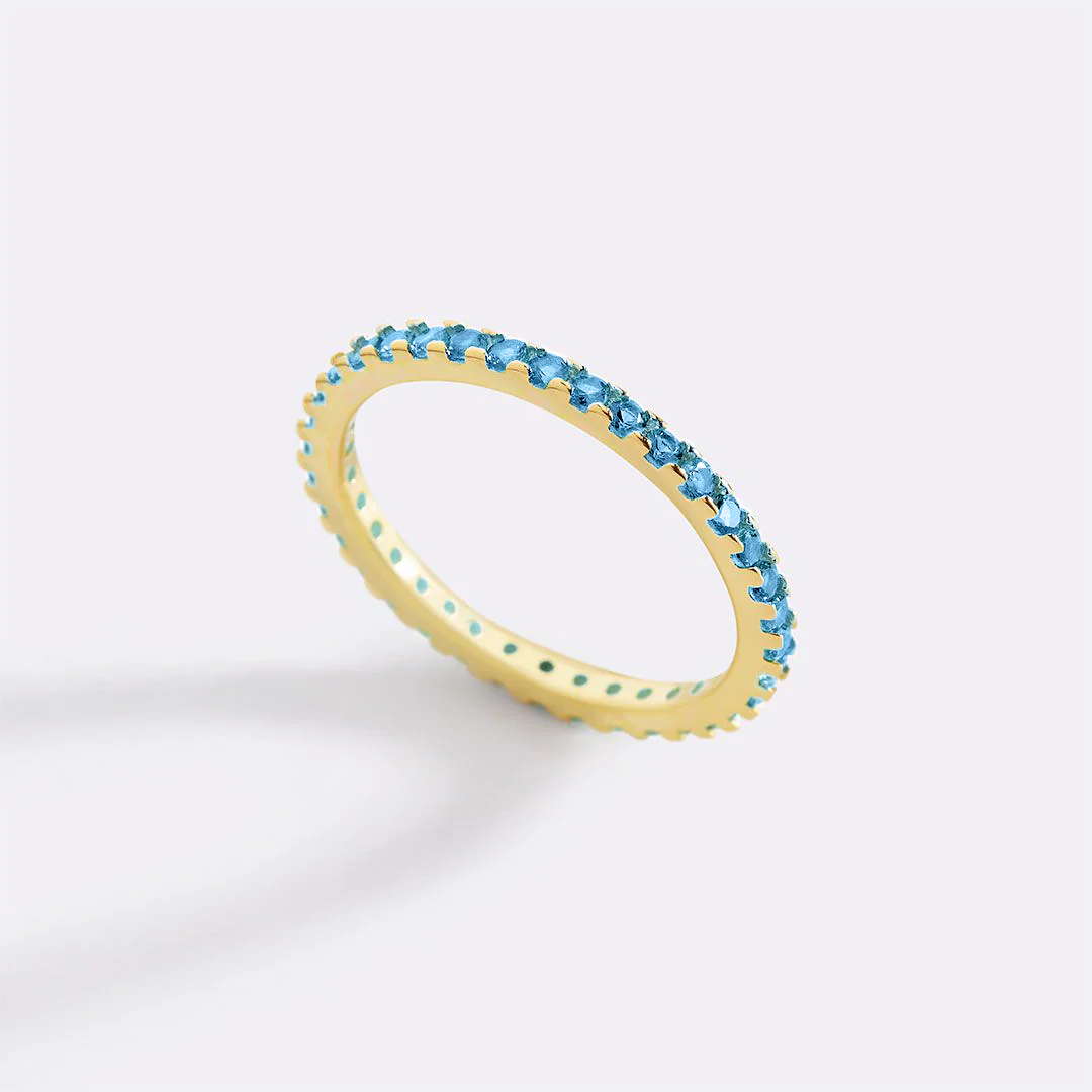 March Birthstone Eternity Stacking Ring - Image 29