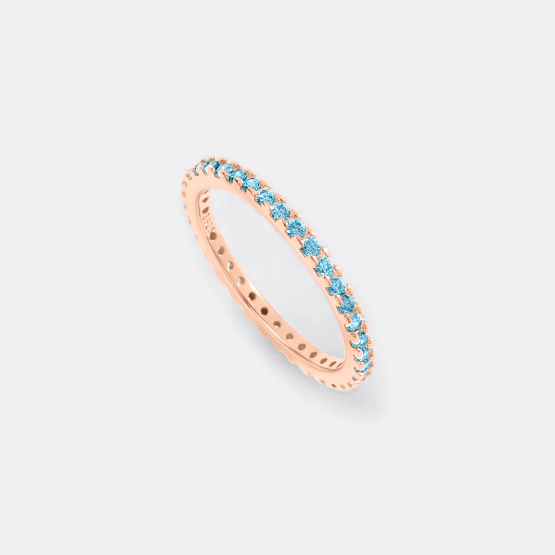 March Birthstone Eternity Stacking Ring - Image 34
