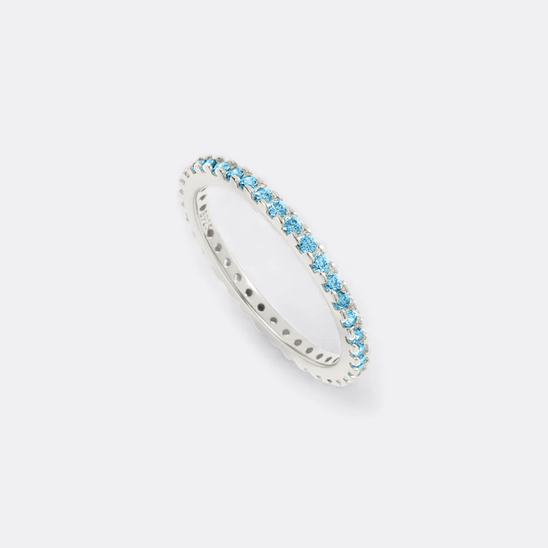 March Birthstone Eternity Stacking Ring - Image 35