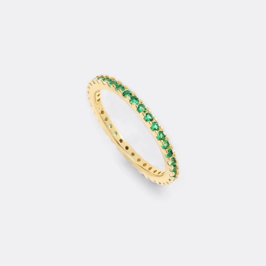 May Birthstone Eternity Stacking Ring - Image 30