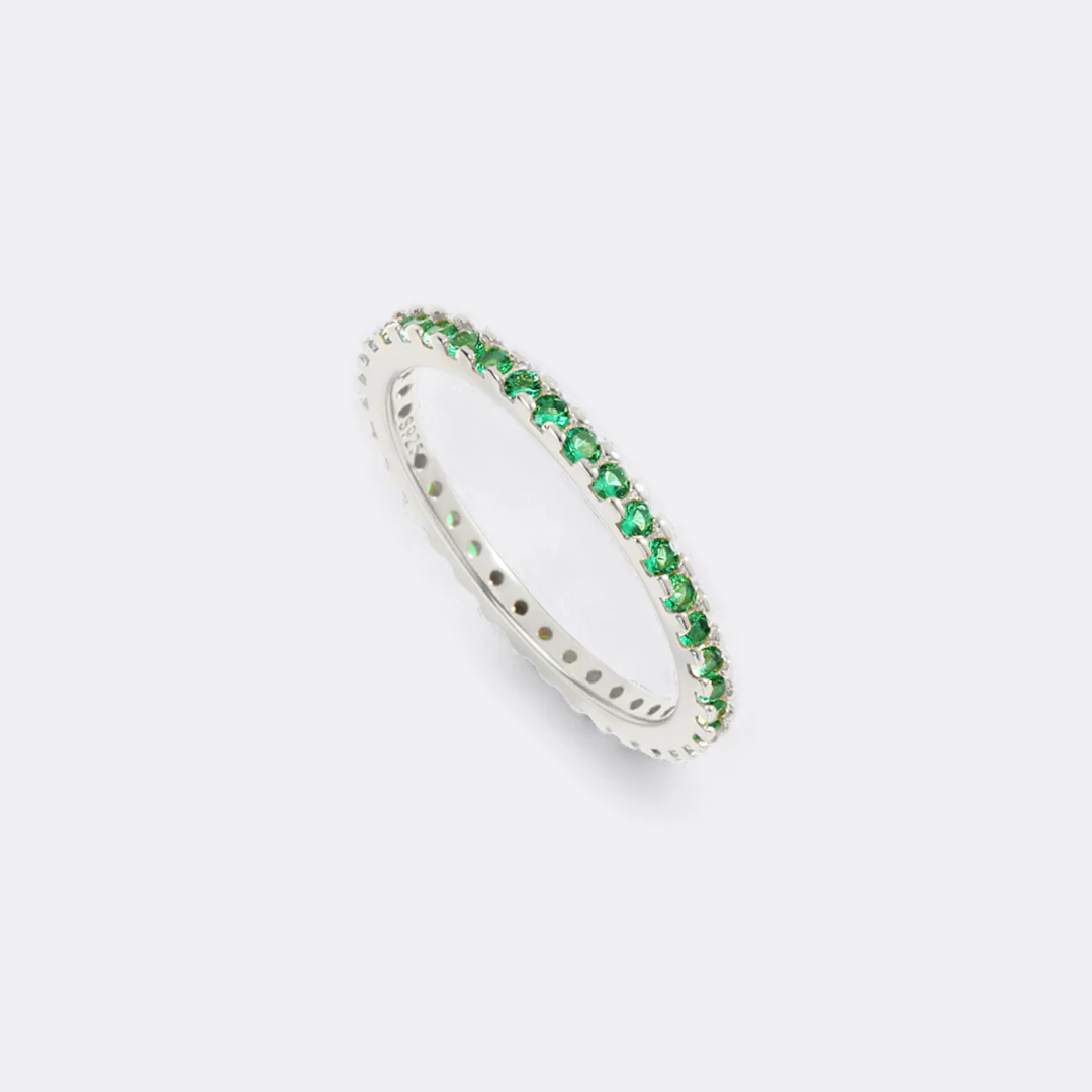May Birthstone Eternity Stacking Ring - Image 32
