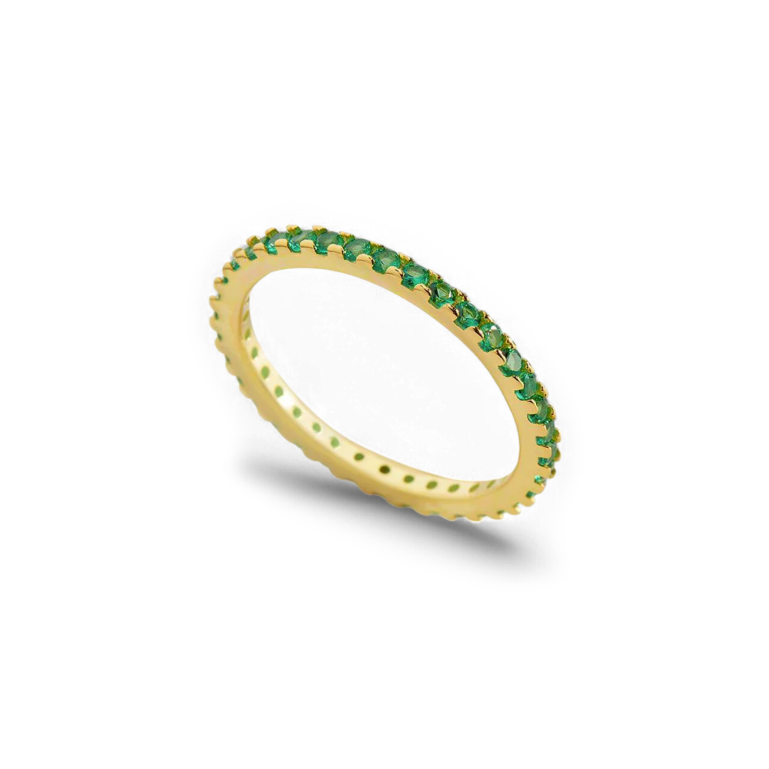 May Birthstone Eternity Stacking Ring - Image 5