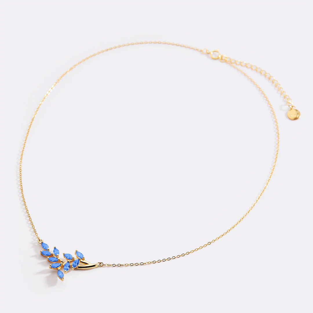 Birthstone Leaf Pendant Necklace - Image 31