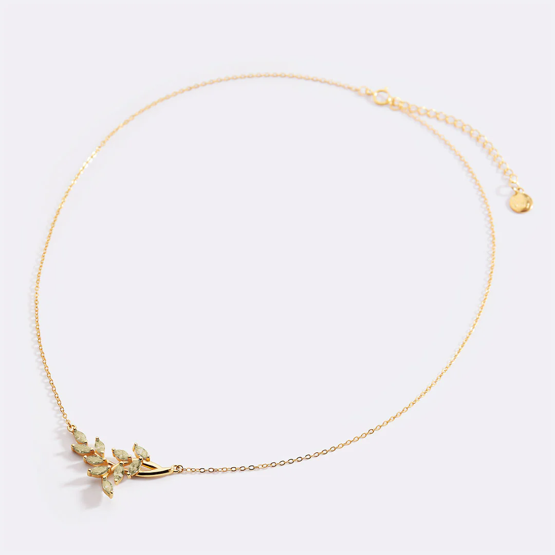Birthstone Leaf Pendant Necklace - Image 43