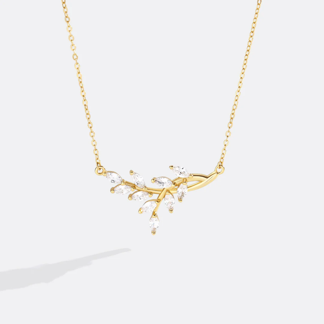 Birthstone Leaf Pendant Necklace - Image 6