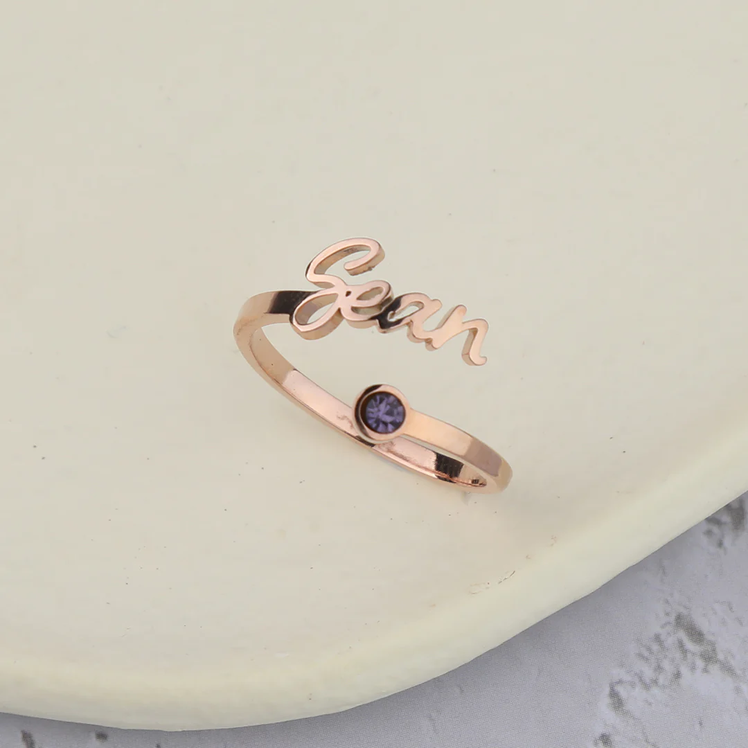 Custom Name Birthstone Ring - Image 22