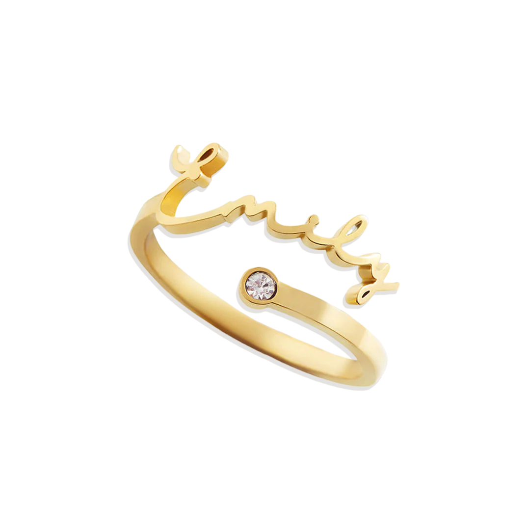 Custom Name Birthstone Ring - Image 3