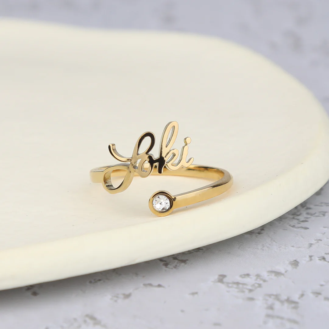 Custom Name Birthstone Ring - Image 7