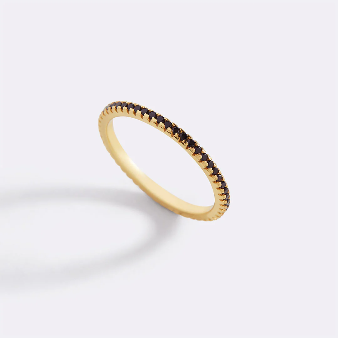 Black Diamond Eternity Stacking Ring - Image 2