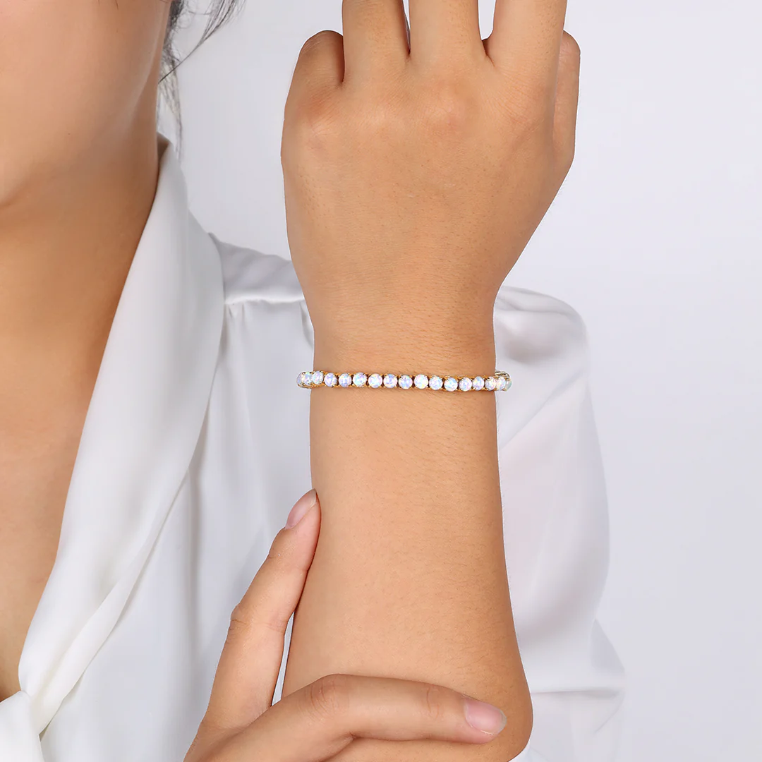 Blue Opal Tennis Bracelet - Image 6