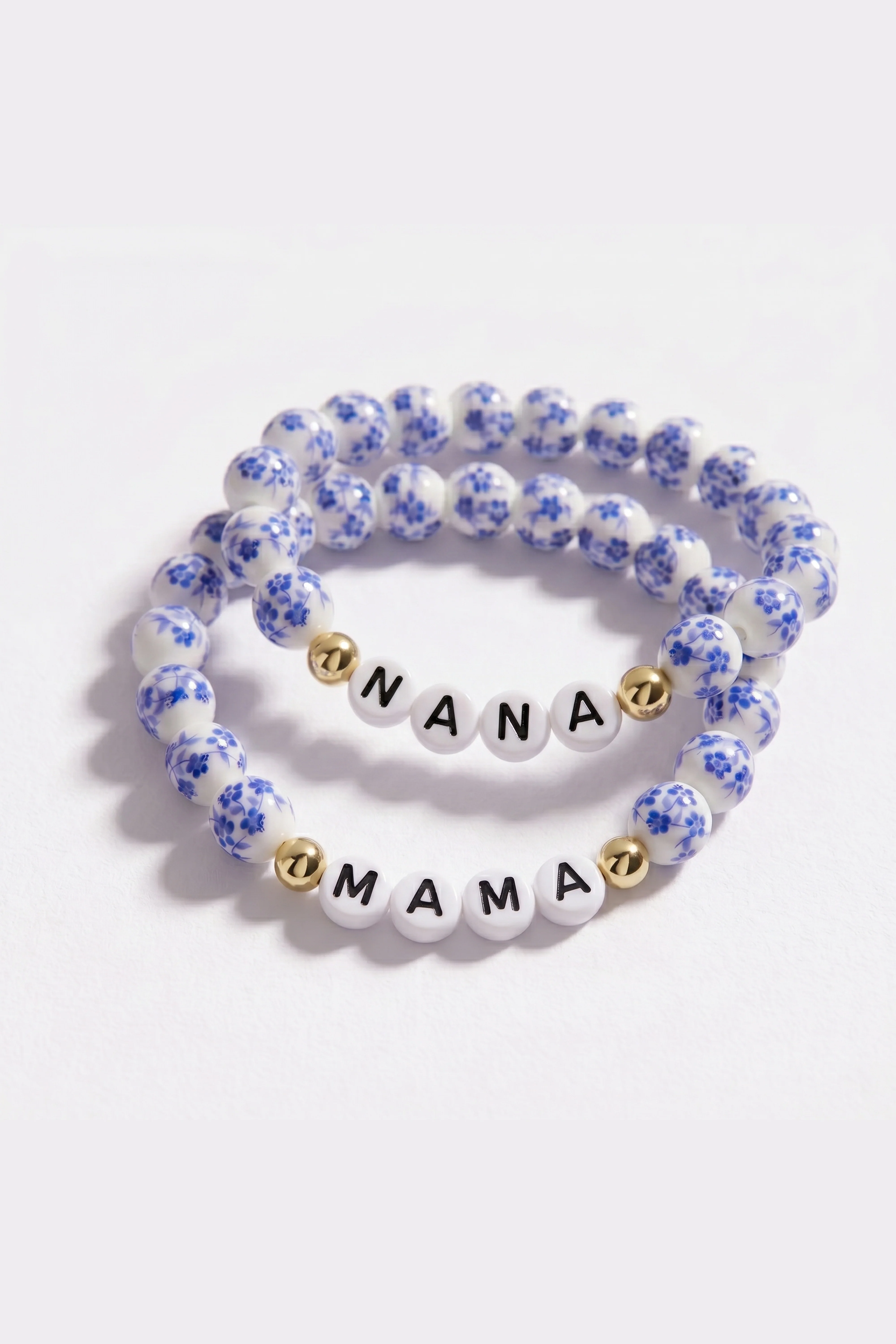 Blue Porcelain Floral Beaded Bracelet for Mom & Grandma - Image 19