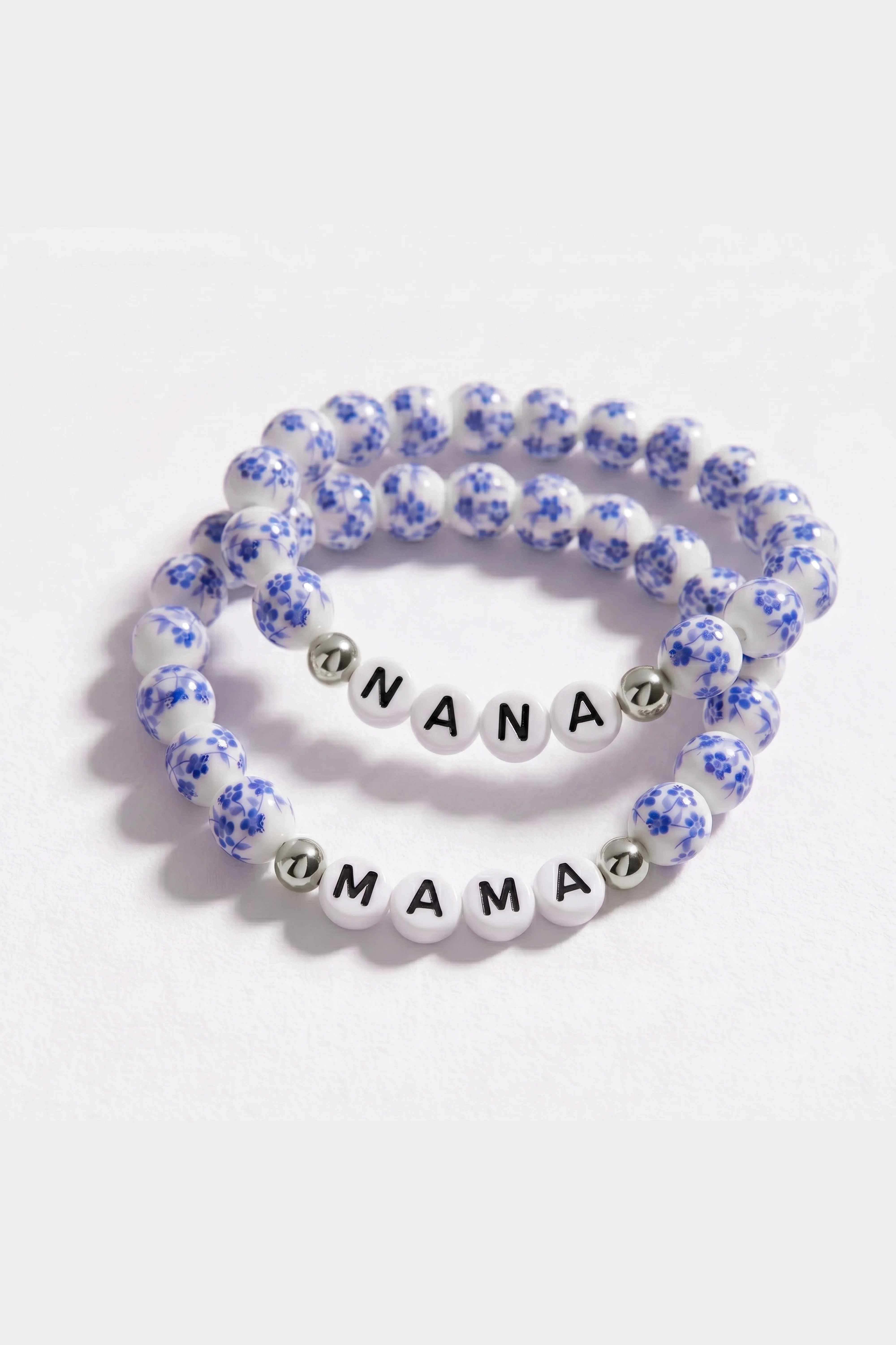 Blue Porcelain Floral Beaded Bracelet for Mom & Grandma - Image 25