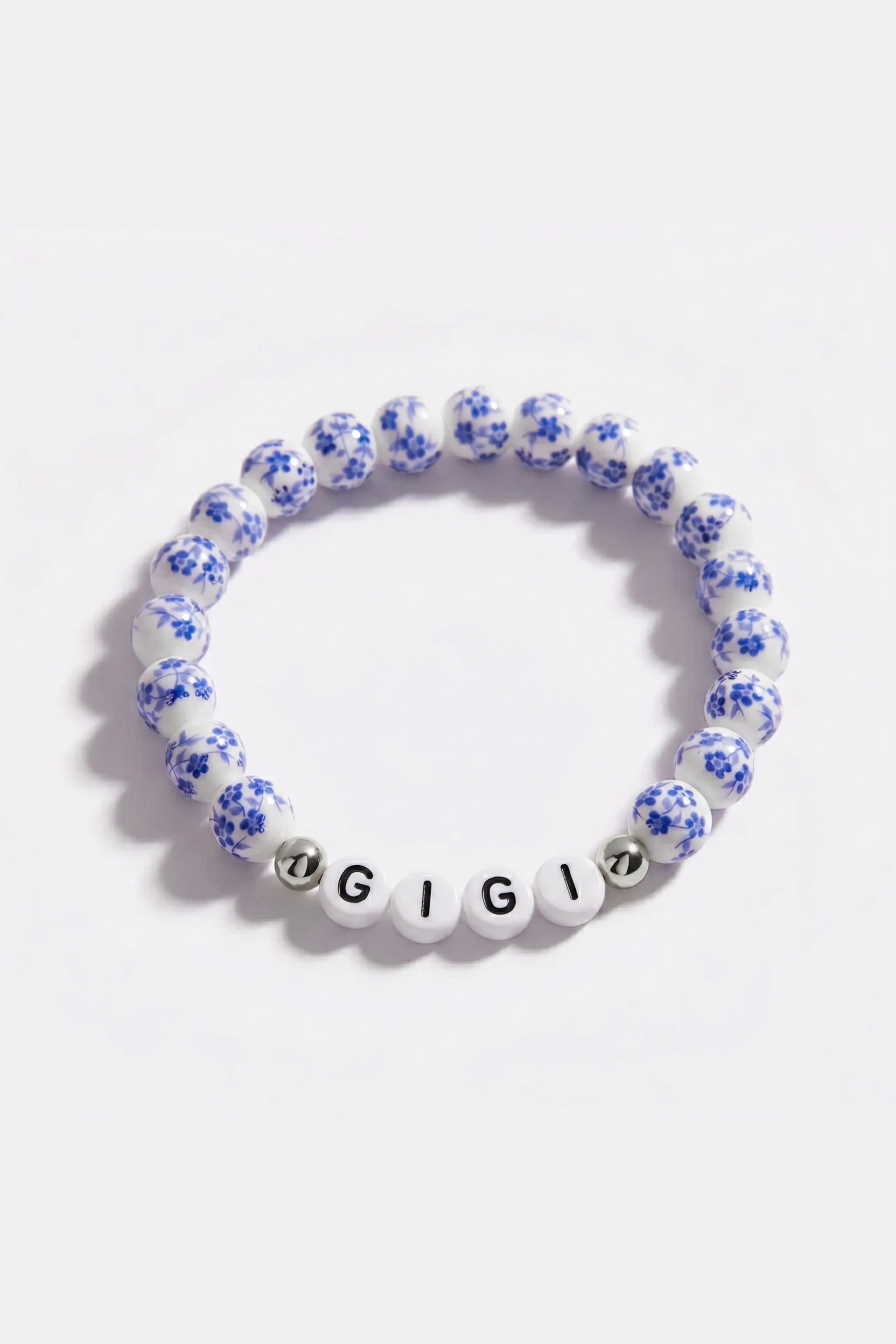 Blue Porcelain Floral Beaded Bracelet for Mom & Grandma - Image 26