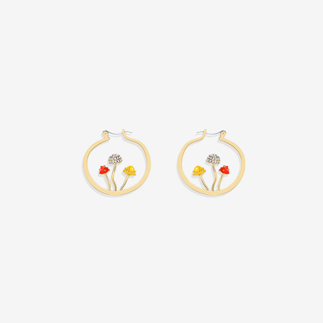 Boho Mushroom Hoop Earrings - Image 14