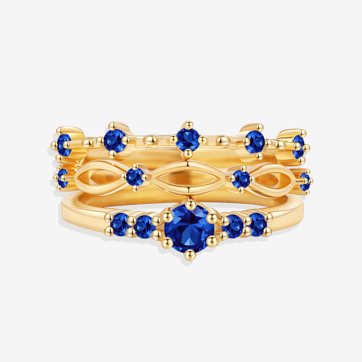 Braided Birthstone Stacking Ring Set - Image 12