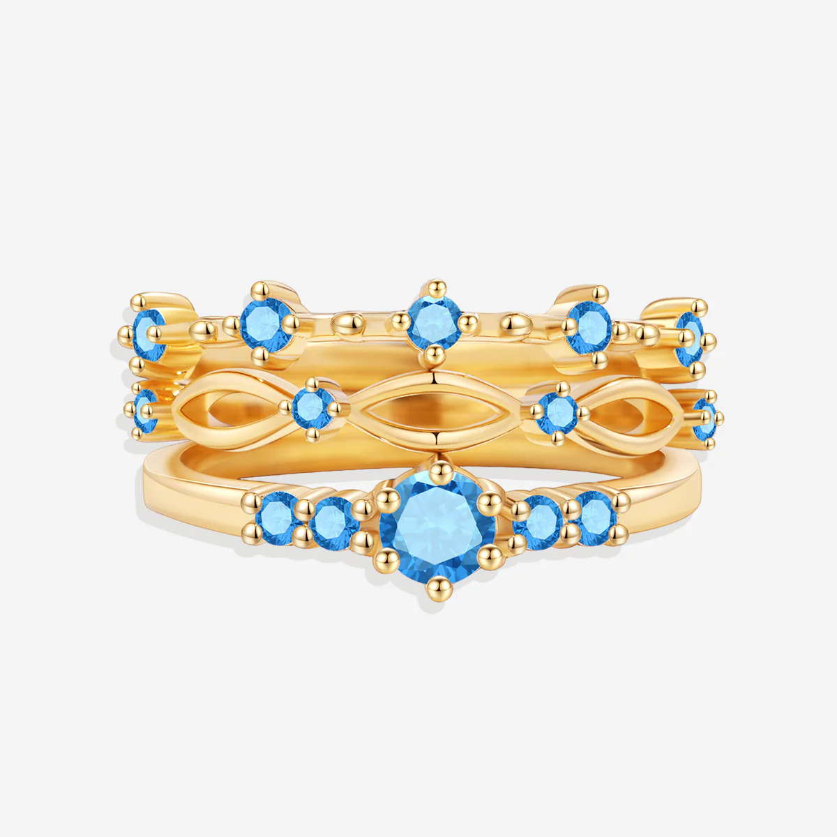 Braided Birthstone Stacking Ring Set - Image 15
