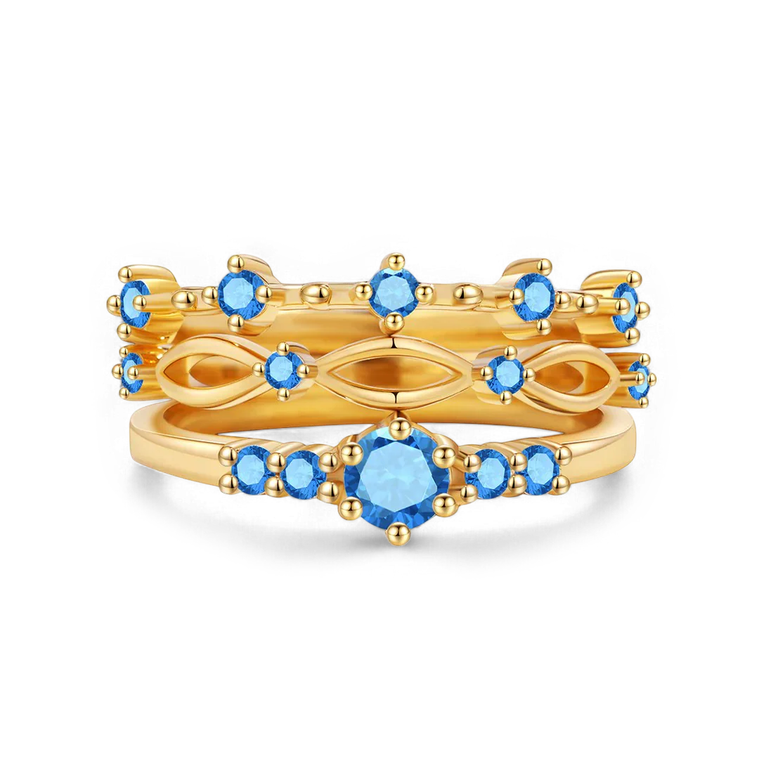 Braided Birthstone Stacking Ring Set - Image 29