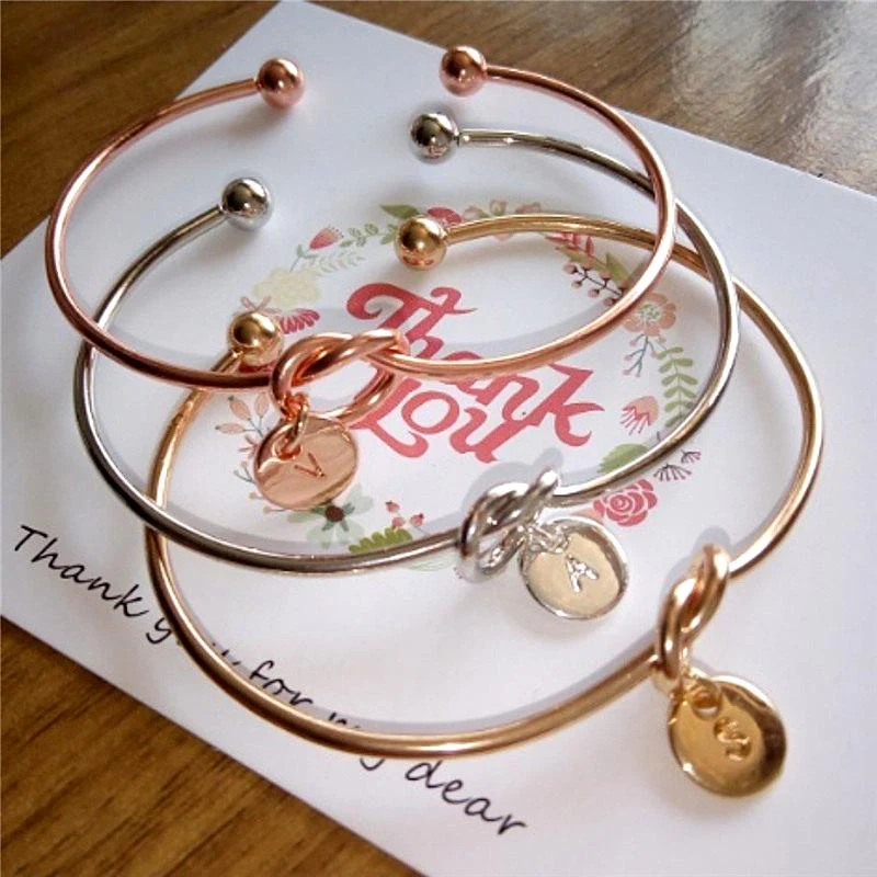 Personalized Tie the Knot Bracelet • Bridesmaid Gift Bracelet - Image 14